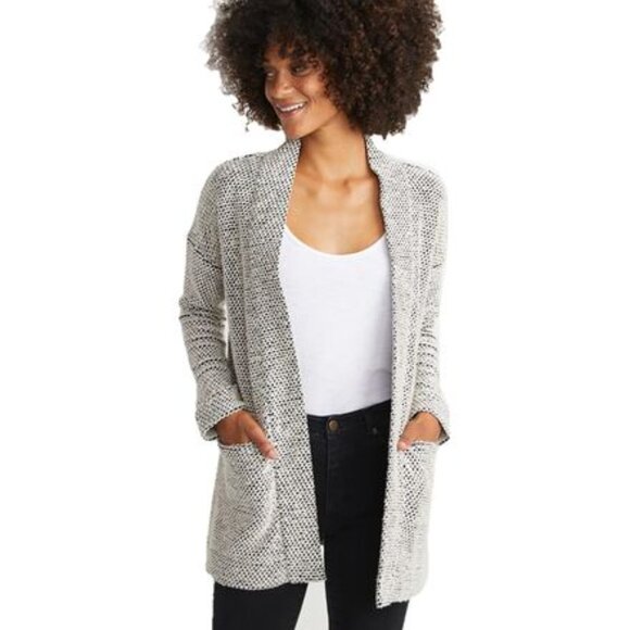 Marine Layer | Birdseye Black and White Oversized Open Cardigan Size Medium M - Picture 9 of 9